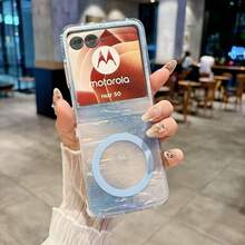 1 pieza Funda plegable magnética para teléfono de mujer, diseño degradado lindo compatible con Galaxy Z Flip7, ligera, delgada, resistente a golpes y caídas, cubierta protectora para smartphone adecuada para Samsung Galaxy Z Flip6, Z Flip5, Moto Razr 60/Razr 60 Ultra/Razr 50/Razr 50 Ultra, excelente para regalos de cumpleaños, graduación y vuelta al colegio - Multicolor - Ver 7