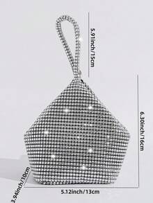 Túi xách Vincy lấp lánh sang trọng, đính kim sa, lấp lánh, sang trọng, túi dự tiệc đính đá lấp lánh, ví cầm tay hình tam giác thiết kế độc đáo cho tiệc cưới, tiệc tùng, đính ngọc trai giả, phù hợp cho cô dâu, dự tiệc prom, tiệc tối/tiệc chiêu đãi, để phối đồ, làm quà tặng, trang phục, hoàn hảo cho váy, váy cưới, váy dạ hội cho nữ, váy prom, váy, váy sinh nhật, hoàn hảo cho váy, váy cưới, váy dạ hội cho nữ, váy prom, váy, váy sinh nhật, túi đính đá lấp lánh quyến rũ. - Bạc - Xem 7