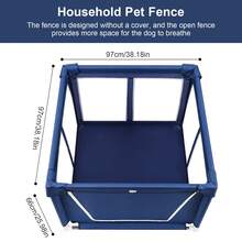 SIDIANBAN 90x90x66cm Puppy Playpen With Gate, Dog Playpen For Puppies Or Small Dogs, Pet Playpen For Indoor & Outdoor, Sturdy Safety DogPen With Thickened Fabric, High-Strength Nylon Wire Mesh - 寵物圍欄 - 查看 2