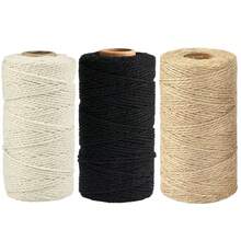 100M/300M 米色 Macrame 绳卷 强力 2 毫米工艺绳 适用于 DIY 缝纫、植物悬挂、壁挂婚礼圣诞装饰 - 彩色 - 查看 13