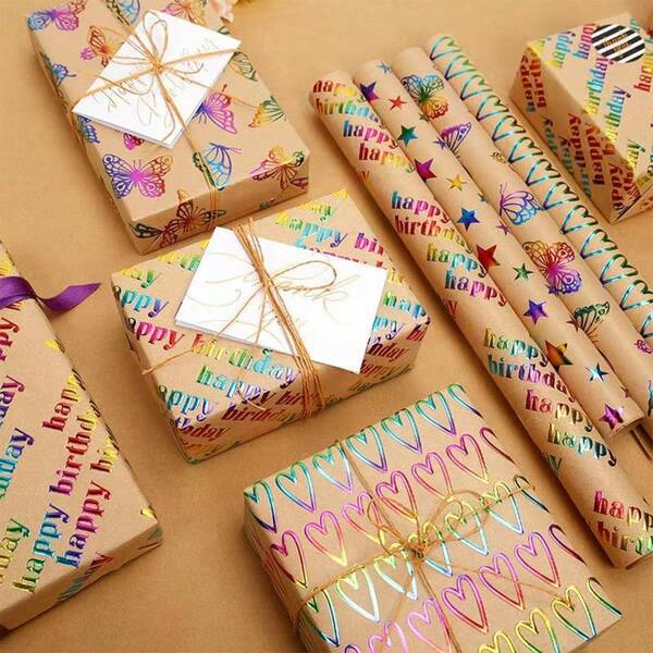 43cm*3m Metallic Wrapping Paper, 80g Neutral Gift Wrapping Paper, Suitable For Parties, Friends, Birthday, And Other Occasions Valentine's Day
