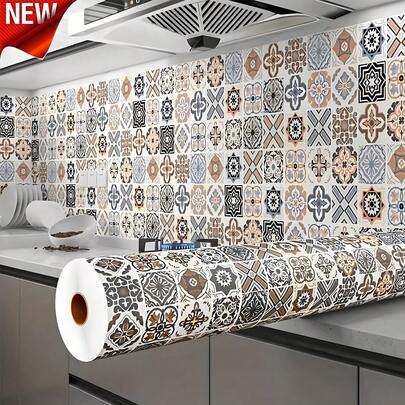 1 rollo de pegatinas resistentes al aceite, al calor y al agua para azulejos de cocina, decoración de Halloween, decoración de Navidad