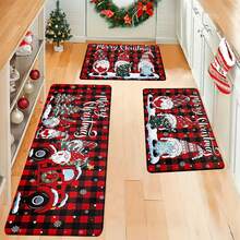 1/2/3 قطعة سجادة مطبخ عيد الميلاد سميكة بسماكة 0.47 بوصة/1.2 سم، ديكور عيد الميلاد بنمط الشريط الأحمر والأبيض، مضادة للإرهاق وغير انزلاقية وقابلة للغسيل لأرضية المطبخ بالمنزل (تمثال عيد الميلاد) - متعدد الألوان - مشاهدة 2