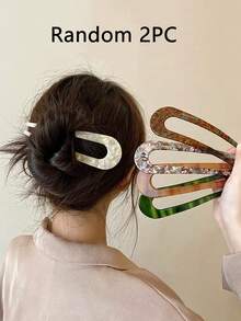2 piezas Clip de cabello de acetato con forma de U estilo vintage para mujeres, apto para mayores de 14 años, accesorio decorativo diario, regalo perfecto para el Día de la Madre, peines, peines para el cabello, peine lateral, artículos escolares, otoño, accesorios para el cabello, accesorios para el cabello para mujeres, viajes, accesorios, accesorios para mujeres, accesorio para el cabello, accesorios para el cabello para mujeres, herramientas para el cabello, cosas para el cabello, cosas, accesorios de belleza, regalos, viajes, regalos para mujeres, cosas para el cabello, rellenos de calcetines