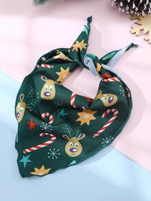 1pc Christmas Print Pet Bib Bandana - Multicolor - View 10