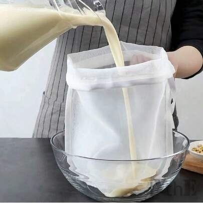 Sacs-filtres en maille de cuisine, sacs-filtres en maille multifonctionnels blancs modernes, sacs-filtres en nylon à maille fine réutilisables, convenant pour la préparation de boissons, la fabrication de lait de noix, etc. - Ustensiles de cuisine, filtrage facile