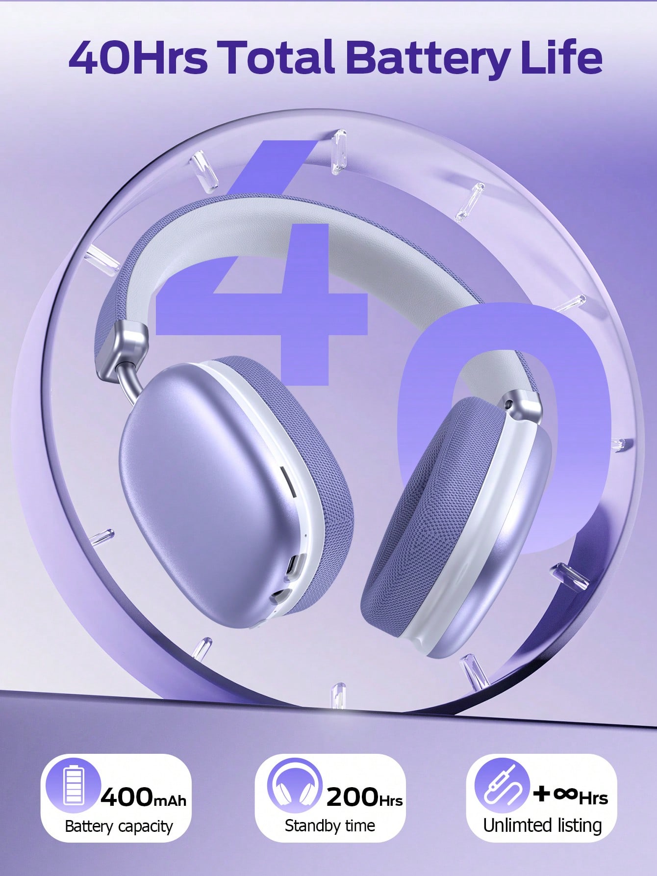 Tagry سماعات رأس لاسلكية قابلة للتعديل، مناسبة لله...