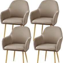 Waterproof Curved Back Chair Covers Modern With Armrest, Stretch Accent Dining Room Chairs Covers Slipcovers, Office Desk Chair Covers, Swivel Armchair Cover Protector For Vanity Living Room - Multicolor - View 3