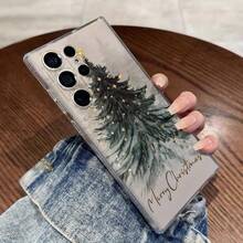 Christmas Tree Straight Edge Transparent Phone Case For Apple  17 Air/16 15 14 13 12 Pro Max/17 16 15 14 Plus 13 12 11 Pro/X/Xs Max/XR/7/8 Shockproof Suit For Samsung S22 S23 S24 S25 Ultra/Plus/FE/Edge/+ A14 A15 A16 A25 A26 A34 A35 A36 A53 A54 A55 - 透明的 - 查看 1