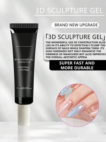 3D Gel - Nail Art Modeling Gel, Suitable For Nail Design Autumn And Winter DIY Nail Art For Painting, Molding, Sculpting And Christmas And New Year Halloween Decoration