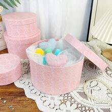 4pcs/Set Pink, Purple, Blue Rose Design Round Gift Box Set, Rose Patterned Series, DIY, Stackable, Storage For Stationery, Toys, Gifts, Suitable For Valentine's Day, Birthday, Wedding, Festivals - Multicolor - View 6