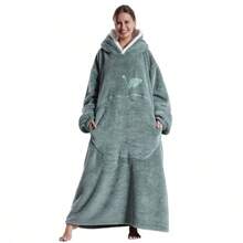 Oversized Blanket Hoodie, Hooded Blanket For Women, Solid Color Ultra Soft Warm Wearable Blanket Sweatshirt Women Men Adult, Gift For Ladies - Multicolor - View 6