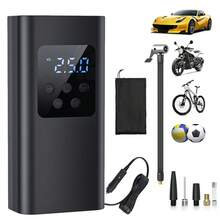 One Set Of Car Air Compressor - Portable Car Tire Inflator, Multiple Inflation Modes Car Inflation Pump With Free Inflation Accessories, 150PSI Pressure, Mini Electric Air Pump With Digital Pressure Gauge And LED Lighting Function, With Tire Pressure Detection, Automatic Inflation, Automatic Stop, Etc., Small Size And High Power. Suitable For Cars, Families, Motorcycles, Bicycles, Etc., Holiday Gifts