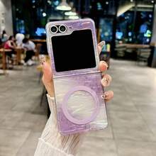 1 pieza Funda plegable magnética para teléfono de mujer, diseño degradado lindo compatible con Galaxy Z Flip7, ligera, delgada, resistente a golpes y caídas, cubierta protectora para smartphone adecuada para Samsung Galaxy Z Flip6, Z Flip5, Moto Razr 60/Razr 60 Ultra/Razr 50/Razr 50 Ultra, excelente para regalos de cumpleaños, graduación y vuelta al colegio - Multicolor - Ver 34