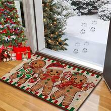 Set Keset Dapur Natal 1/2/3 Buah Tebal 0,47 Inci/1,2 Cm - Dekorasi Natal, Desain Pola Manusia Kue Jahe & Permen, Alas Busa Memori Anti Selip, Ideal Untuk Dapur, Kantor Rumah, Ruang Cuci, Dekorasi Kamar Mandi - MultiWarna - View 13