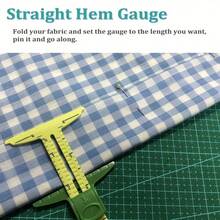 1 pieza Juego de reglas de costura 5 en 1 para principiantes, que incluye regla en forma de T, guía de dobladillo, calibrador de margen de costura, anillos, discos y rueda de trazado, regla práctica y divertida, adecuada para útiles escolares, regalo pequeño de Navidad