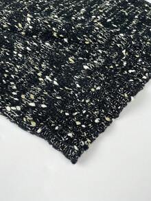 Colete feminino de malha brilhante com decote em V, adequado para encontros noturnos, outono/inverno