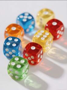 20/36颗透明彩色新款骰子模型小配件，亚克力骰子套装，带彩色点数，透明糖果色多功能骰子，适用于派对和动作游戏 - 多面体形状 - 彩色 - 查看 7