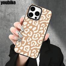 Fundas protectoras con orificios grandes y diseño de leopardo marrón. Compatibles con phone 16 Pro, 16, 15 Pro, 14, 14 Plus, 14 Pro, 13, 13 Pro, 12 Pro y 11/11 Pro. Regalos para cumpleaños y celebraciones. - Blanco - Ver 3
