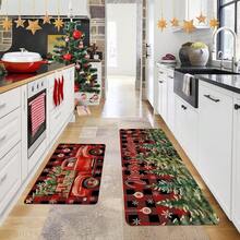 1/2/3 Pcs Thickened 0.47 Inch/1.2 Cm Christmas Doormat Set, Christmas Kitchen Mat With Christmas Tree And Red Christmas Truck Pattern, Absorbent Non-Slip Kitchen Floor Mat, Hallway Runner, Bedroom Bedside Rug, Home Decor, Christmas Decoration - Multicolor - View 7