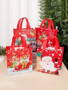 1 Stück Weihnachts-Leinwand-Geschenktasche, Weihnachts-Einkaufstasche, Tragetasche, Geschenkdekorationstasche, Weihnachtsparty-Geschenkverpackungstasche, Weihnachts-Verpackungszubehör