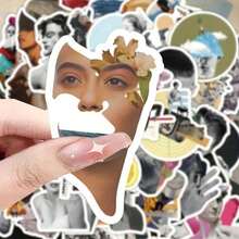 60 Artistic Abstract Character Stickers, Mixed-Color Fashionable Graffiti Stickers, Suitable For DIY Stationery And Plastic Surfaces, Self-Adhesive Disposable Decorative Stickers, Gray, White, Purple, Red, Green, Blue, Transparent, Yellow, Black, Stationery Decoration/Abstract Stickers/Smooth Finish, Wall Stickers - 1 - 查看 7