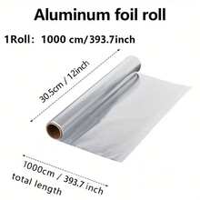 Rollo de papel de aluminio grueso avanzado - 1000/2000 cm de largo, multicapa resistente al calor, adecuado para hornear, barbacoa y cocinar, muy adecuado para uso familiar/restaurante y picnic al aire libre, una herramienta esencial para hornear en la cocina. Imprescindible para vacaciones/Acción de Gracias.