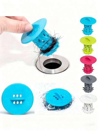 1/2件套多色浴室塑料排水毛发收集器、水槽过滤器、浴缸淋浴排水保护器、水槽排水过滤器、淋浴和浴缸毛发过滤收集器、淋浴毛发塞、浴室配件、厨房地漏、厨房小工具