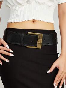 1 件女士复古梅拉德风格宽腰带，束腰连衣裙配饰，别致的美国学院风，适合日常穿着 - 彩色 - 查看 3