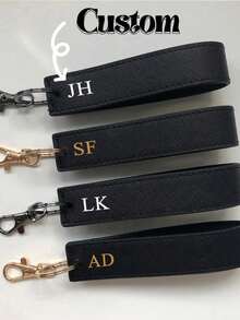 定制PU皮革钥匙扣，带环，优雅手工包包挂饰，汽车挂钩，独特时尚配饰，可定制姓名，送给她的最佳礼物，圣诞礼物，情人节礼物，母亲节礼物，教师节礼物，感恩节礼物，学习用品，返校礼物，大学礼物，同事礼物，旅行收纳包，2000年代风格 - 彩色 - 查看 7