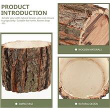 Drewniana doniczka na kwiaty z kory, doniczka z naturalnego drewna, doniczka na sukulenty, wazon z kory, wazon z pnia drzewa, drewniana donica do roślin doniczkowych, ozdoby świąteczne, rustykalna doniczka z pnia drzewa, wiaderko w stylu rustykalnym do dekoracji świątecznych, spersonalizowane prezenty świąteczne dla kobiet