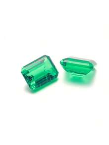 One 100% Lab Grown Colombian Emerald Emerald Cut With Fluff Gemstone For Charms Advanced Jewelry Making Materials DIY