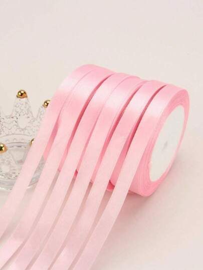 1CM 高品质宽粉色婚礼蝴蝶结丝带，适合年轻女孩，双面亮面缎带，奢华装饰，婚纱装饰，用于打造惊艳的 DIY 蝴蝶结，奢华工艺和礼品包装材料，适用于 DIY 手工艺品