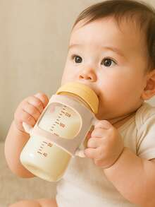 1pc Silicone Baby Bottle Handles, Easy Grip Removable Handles For Bottle To Sippy Cup Transition, Universal Fit - Green - View 5