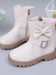 1双女童秋冬保暖内衬柔软PU皮舒适百搭轻便软底室内/室外休闲靴 - 白色 - 查看 17