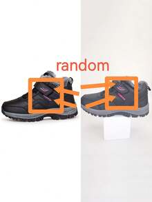 Giày cho thanh thiếu niên và các cặp đôi, Giày đi bộ đường dài ngoài trời cho sinh viên, Giày đi tuyết, Giày leo núi, Chống mài mòn, Chống trượt, Móc và vòng - Màu Hồng Tươi - Xem 3