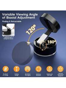 [Soporte de teléfono móvil con succión fuerte] Soporte magnético de succión de vacío de un solo botón para teléfono móvil, portátil y fácil de usar, succión fuerte, móvil, plegable y extensible, adecuado para vidrio de coche, pantalla de doble cara, adhesión compatible con iPhone, teléfono Android, regalo para cumpleaños, familia, amigos, accesorios de coche, soporte de teléfono de coche