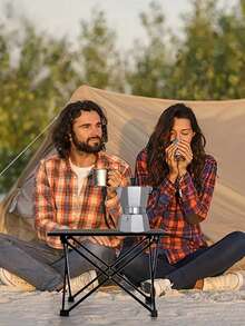 1pc Outdoor Folding Table, Picnic/Camping Portable Iron Frame Eggroll Stall Table, Autumn Decorative Long Sleeve Jumpsuit