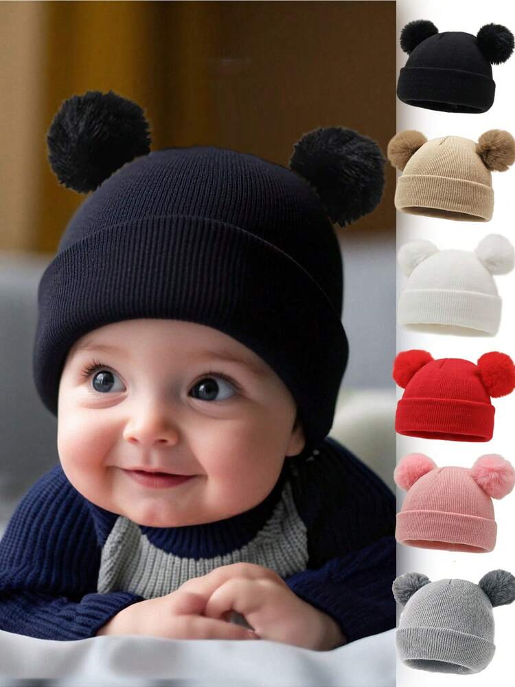 1pc Soft, Warm & Comfortable Knit Baby Hat, Suitable For Boys And Girls Outdoor Use In Autumn/Winter - Multicolor - View 1