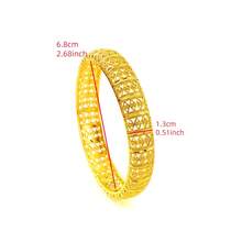 4 件套经典镂空手镯，优雅金色手镯，非洲新娘婚礼派对珠宝礼物 - 金黃色 - 查看 4