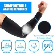 1 Paar Sonnenschutz Kühlende Armstulpen Kompression - Tattoo Cover-Up - Sonnenschutzärmel für Herren Jugendliche Schwarz Armstulpe