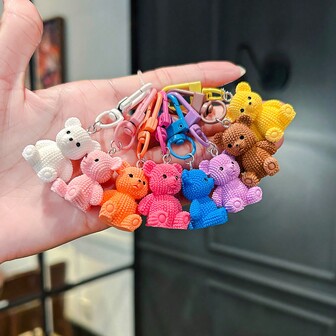 8pcs Resin Bear Keychain Pendant, Bag Charm, Bag Accessory, Holiday Small Gift, Best Choice For Gift Bag Accessories Lanyards With Id Holder Car Accessories Bag Charms Christmas