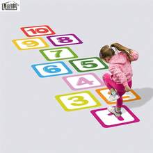 1 Set - Hopscotch Game Stickers, Numeric Pattern Game Stickers, Interactive Educational Game Stickers, Suitable For Room, Living Room - Birthday Gift - Easter Gift - New Year Gift - Valentine's Day Gift - Perfect Gift - Gift - Toys - Games - Multicolor - View 7