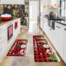 1/2/3 Pcs Thick 0.47 Inch/1.2 Cm Christmas Kitchen Mat, Gnome Doormat Set, 2 Pcs Red Buffalo Plaid Waterproof Anti-Slip Welcome Mat, Subtle Holiday Home Bathroom Decor (16x24 Inch, 16x47 Inch) - Multicolor - View 7