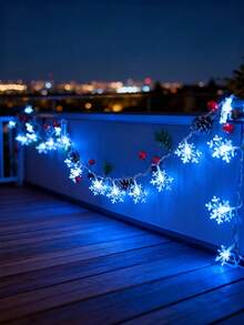 1 dây đèn LED hình bông tuyết - Đồ trang trí bông tuyết treo không dây có công tắc điều khiển độ sáng, đèn tiệc mùa đông không dùng pin cho cây thông Noel, nhà cửa, cửa sổ - Bông tuyết nhựa bền (Không cần pin) - Quà tặng lý tưởng cho ngày lễ, đồ trang trí nhà ngày lễ, đèn chiếu sáng ngày lễ, đồ trang trí Halloween hoạt động không dây, đồ trang trí Giáng sinh - bông tuyết - Xem 5