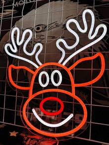 Christmas Deer Decorative Neon Light Sign, Indoor Holiday Atmosphere Lamp