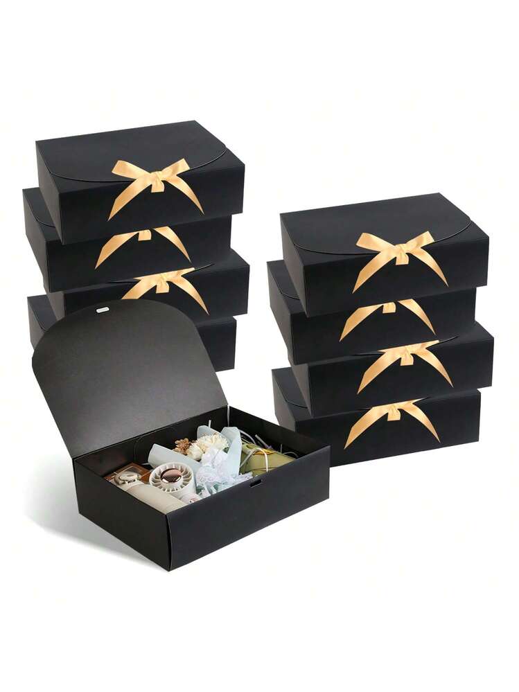 Scatoline Carta Kraft Nera (20 Pz) - Scatole con Coperchio (13x12x5cm