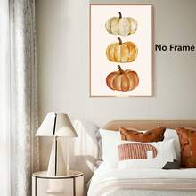 1 pièce Citrouille d'automne charmante, peinture décorative moderne sans cadre, affiche imprimée, canevas imperméable, convient pour la maison, le bureau, la chambre, le salon, le bureau, la salle de bain, le bar, l'art mural et la décoration d'intérieur, cadeau de fête idéal