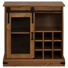 Sideboard HALDEN With Sliding Door 80x40x80 Cm Solid Wood - Brown - View 4