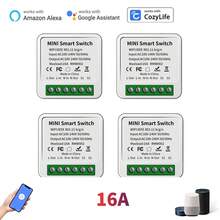 迷你智能 WiFi 灯开关，DIY 双向控制定时器继电器开关，无线应用远程控制，兼容 Alexa 和 Home，无需集线器，16A（仅限 2.4G WiFi）